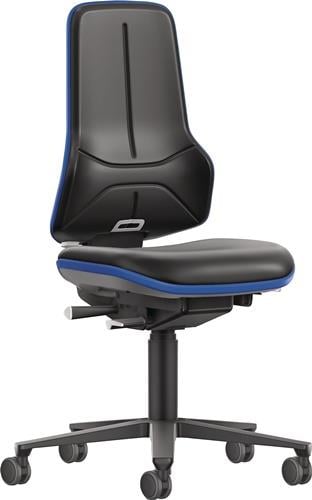 Arbeitsdrehstuhl Rl.Kunstlederpolster schwarz blau 470-640mm BIMOS