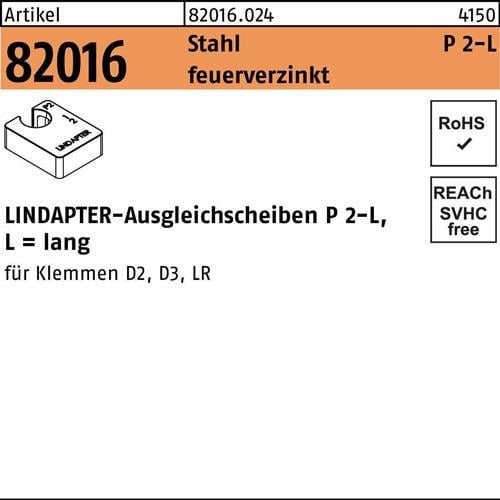 Ausgleichscheibe R 82016 GTW 40 P2 M12/12,0 Stahl feuerverz. 1St. LINDAPTER