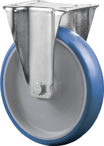 BS Rollen Bockrolle Polyurethan blau Rollenlager Rad-Ø 125 mm 150 kg - L410.B36.125