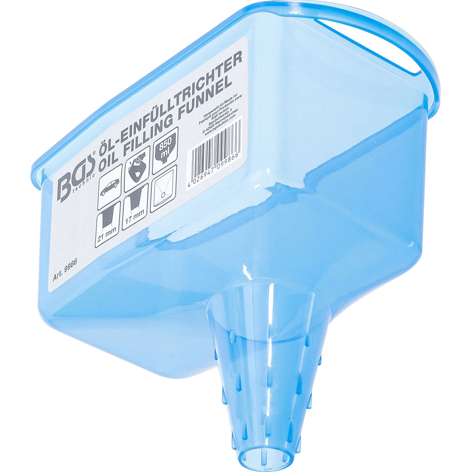 BGS Öl-Einfülltrichter 850 ml Reservoir - 9986