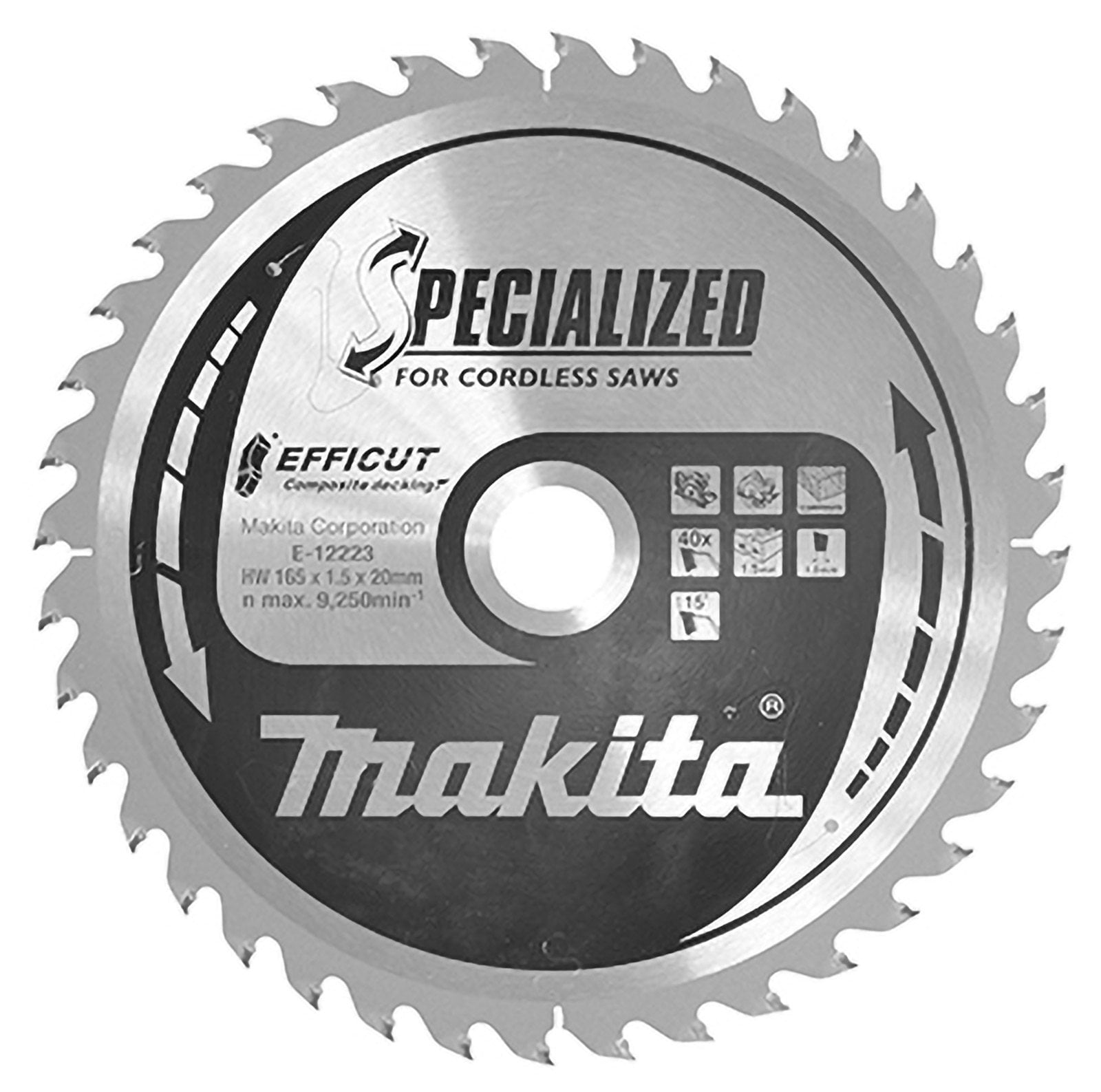 Makita EFFICUT Sägeblatt WPC / Holz 165 x 20 x 40Z - E-12223