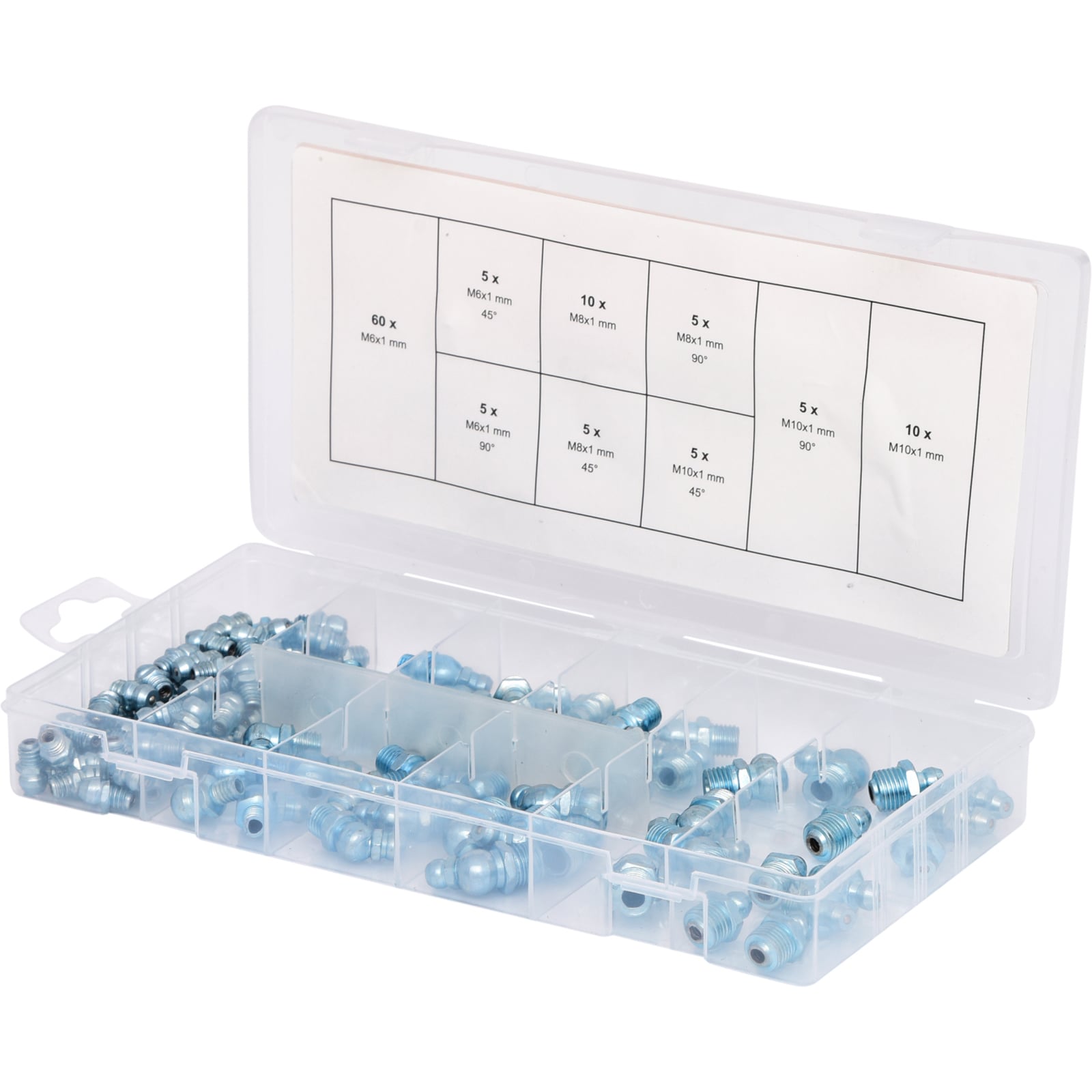 KS TOOLS Sortiment Schmiernippel M 6 - 8 - 10 x 1 110tlg. - 970.0030