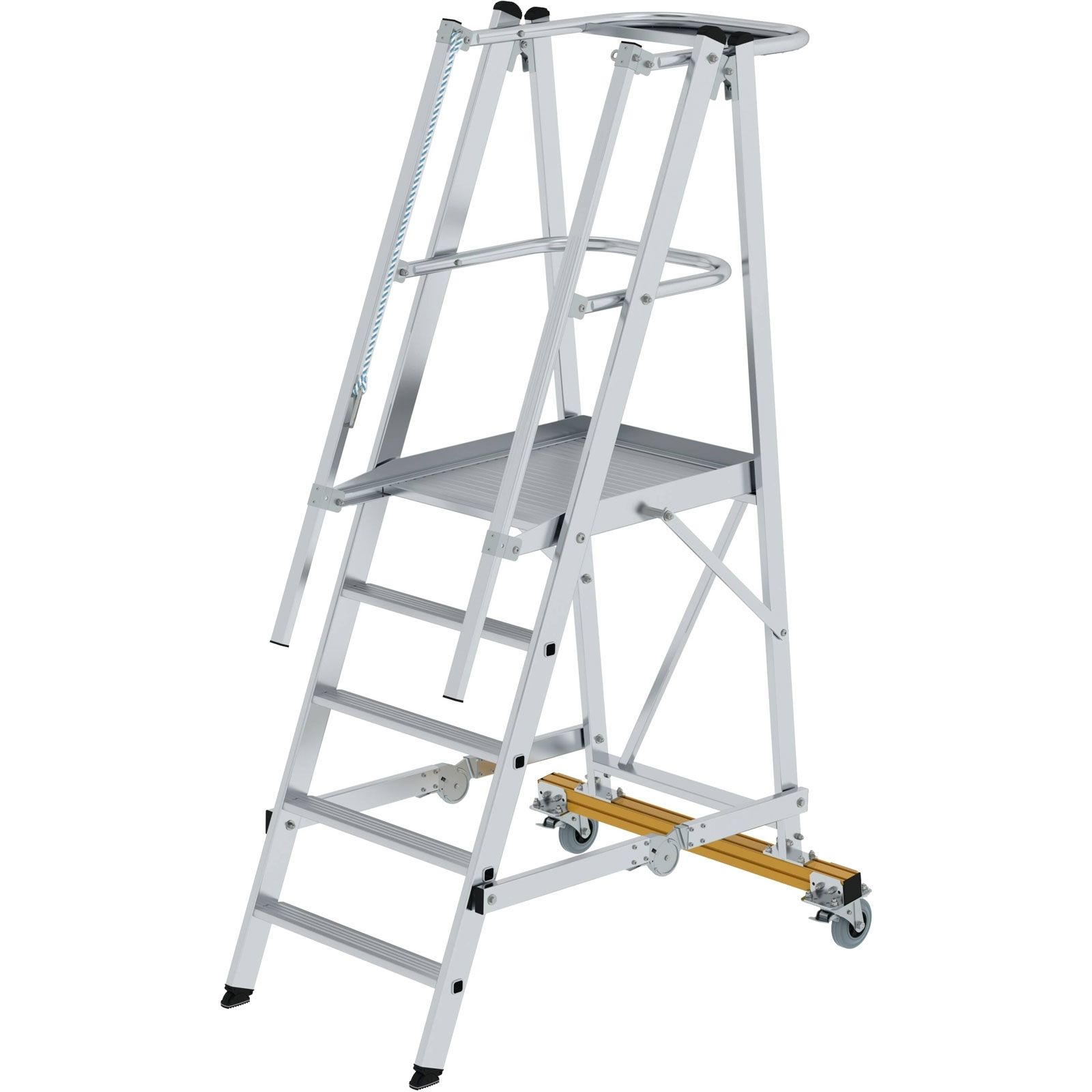 Günzburger Steigtechnik Plattformleiter klappbar und fahrbar Querrohr