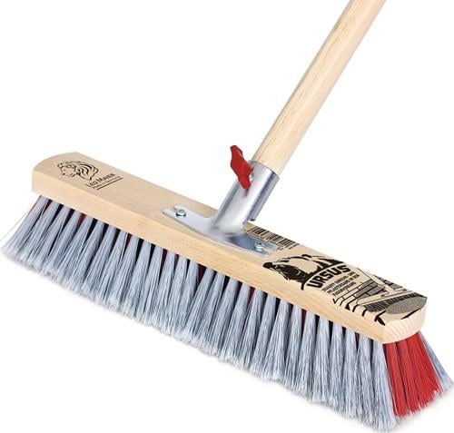 Besen URSUS Kunststoff/Holz L.400mm PP Borsten grau,Stielhalter PEGGY PERFECT