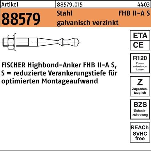 Highbond-Anker R 88579 M12x 75/25 Stahl galv.verz. 10 Stück FISCHER