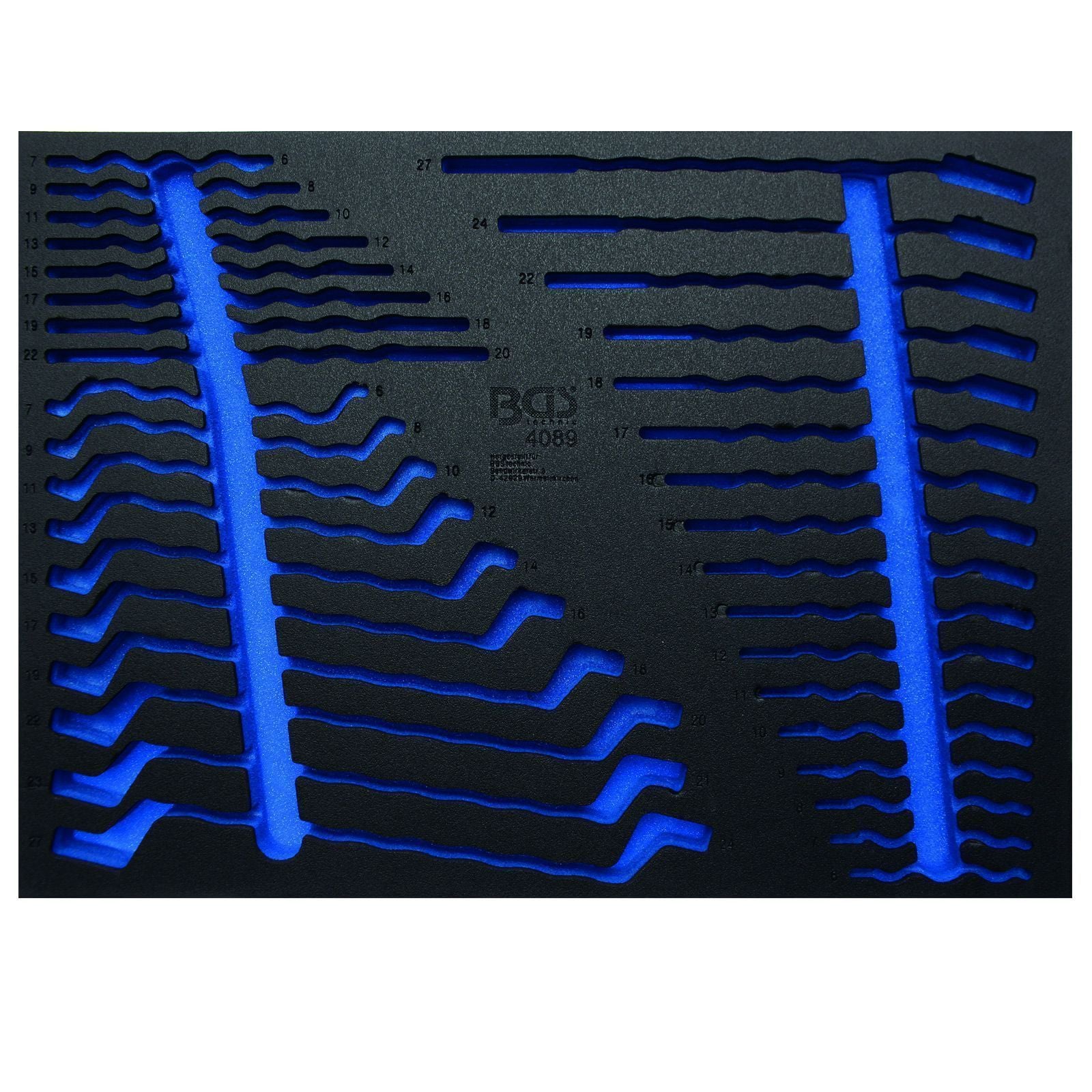 BGS 3/3 Werkstattwageneinlage LEER für: 35-tlg. Maul- Ring- Maul-Ringschlüssel-Satz - 4089-1