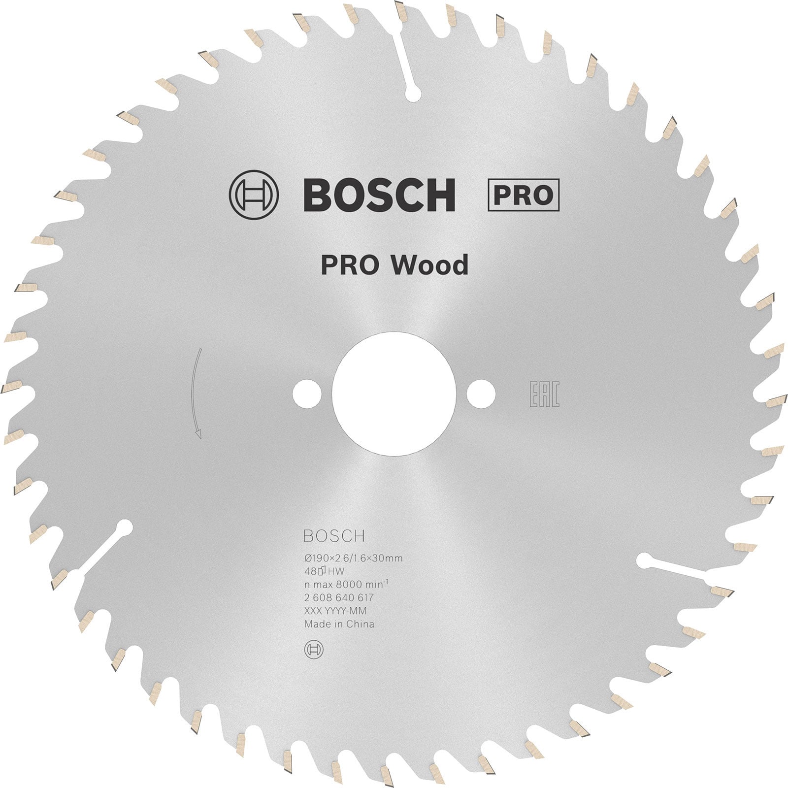 Bosch PRO Wood Kreissägeblatt 190 x 2,6 x 30 mm - 2608640617