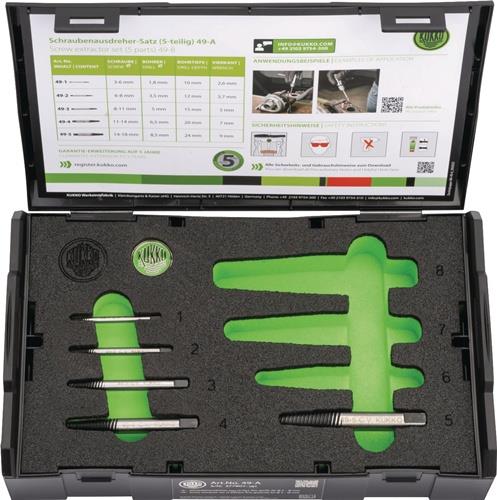 Kukko Schraubenausdrehersatz 5tlg. für Schrauben M3-M18 - 49-A