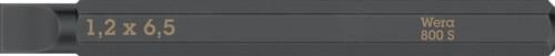 Bit 800 S f.Schlitzschrauben 6,5mm L.70mm 1/4 Zoll C6,3 Schneidenstär 1,2mm WERA