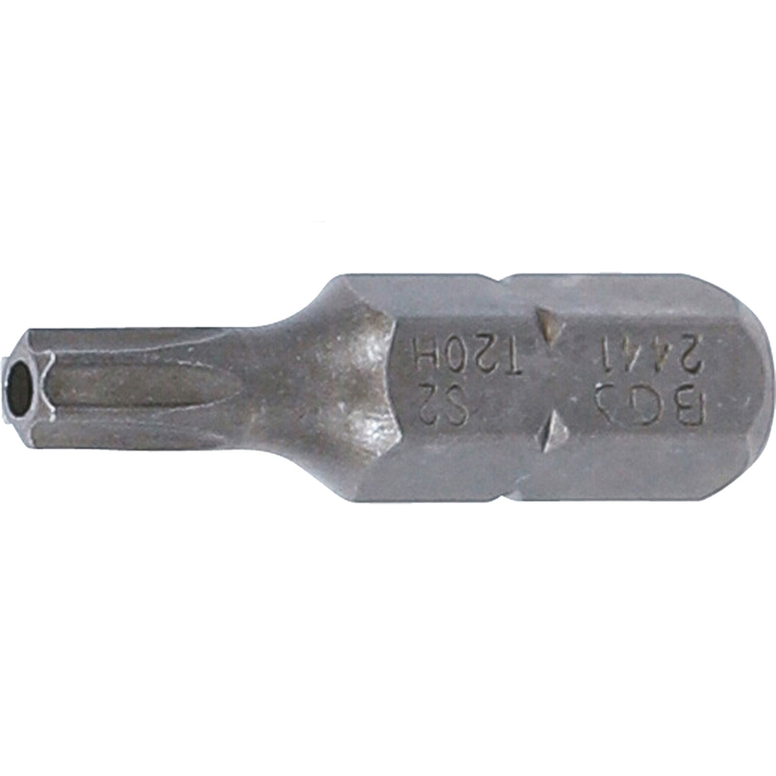 BGS Bit Länge 25 mm Antrieb Außensechskant 6,3 mm (1/4") T-Profil (für Torx) mit Bohrung T20 - 2441