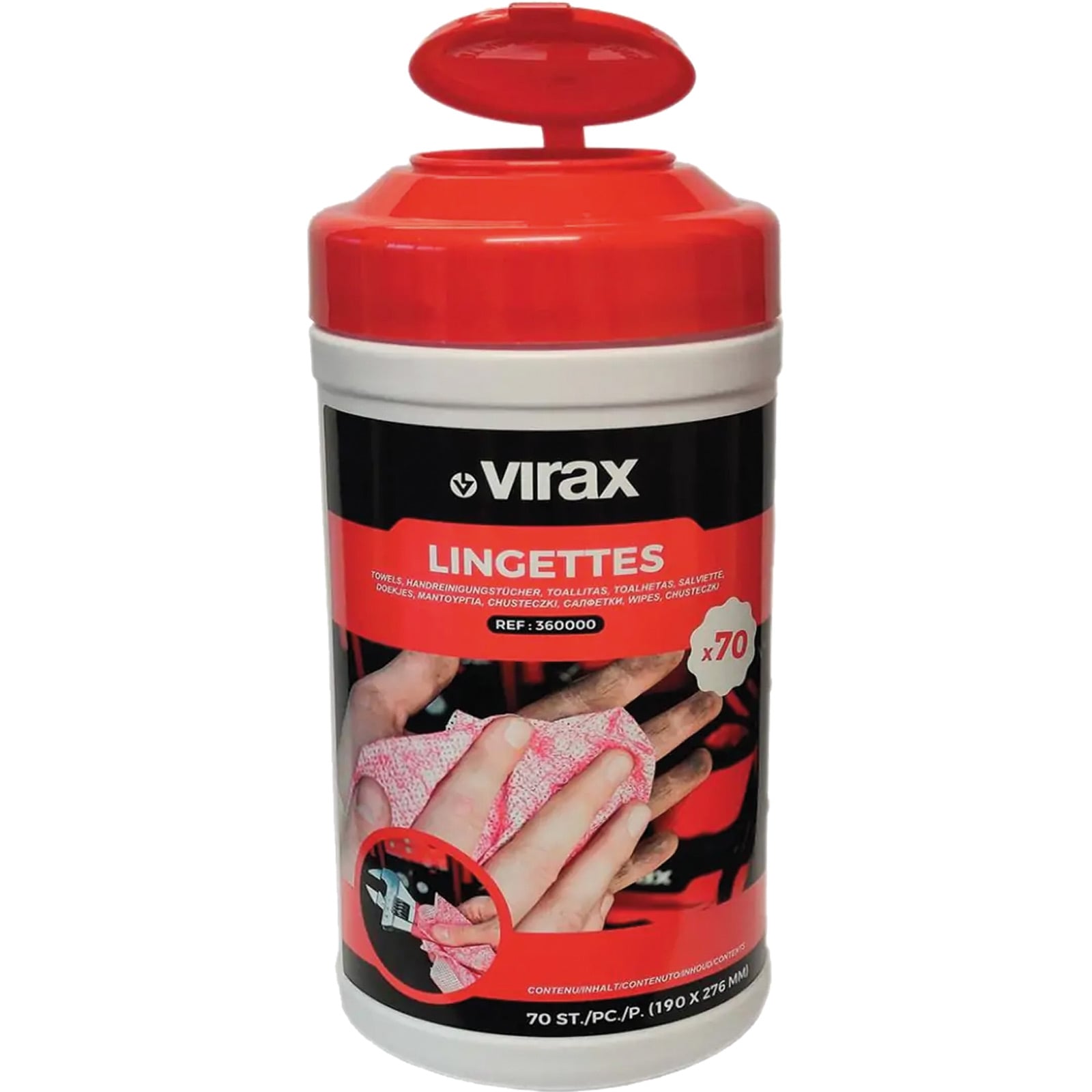 VIRAX Dose mit 70 Reinigungstüchern - 360000