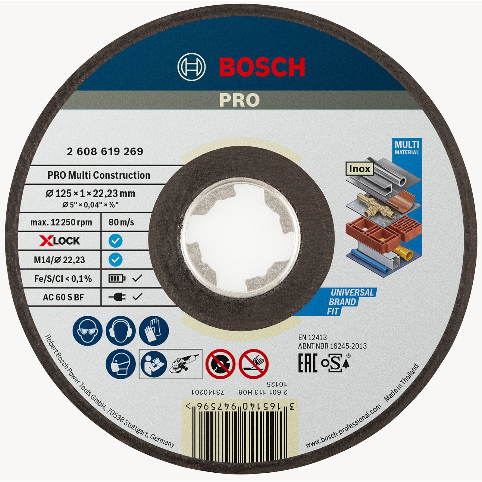 Bosch PRO Multi Material X-Lock Trennscheibe 125 x 1 x 22,23 mm - 2608619269