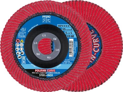 PFERD Fächerscheibe POLIFAN CO SGP CURVE STEELOX Ø 125 mm Körnung 60 konisch L - 67689066