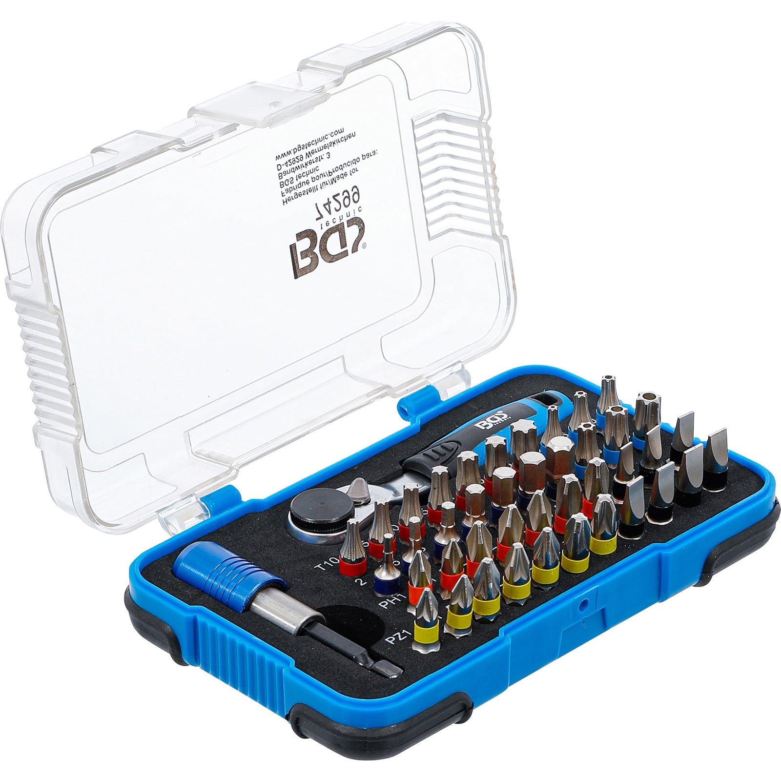 BGS Color-Bit-Satz mit Bit-Knarre Antrieb Außensechskant 6,3 mm (1/4") 43tlg. - 74299