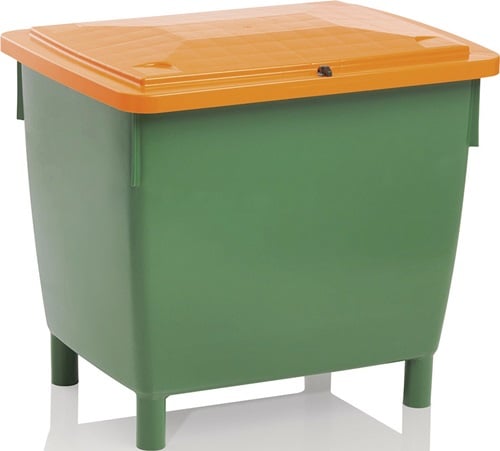 CRAEMER Streugutbehälter L945xB725xH930mm 400l HD-PE grün/orange o.Entnahmerutsche - 81015550