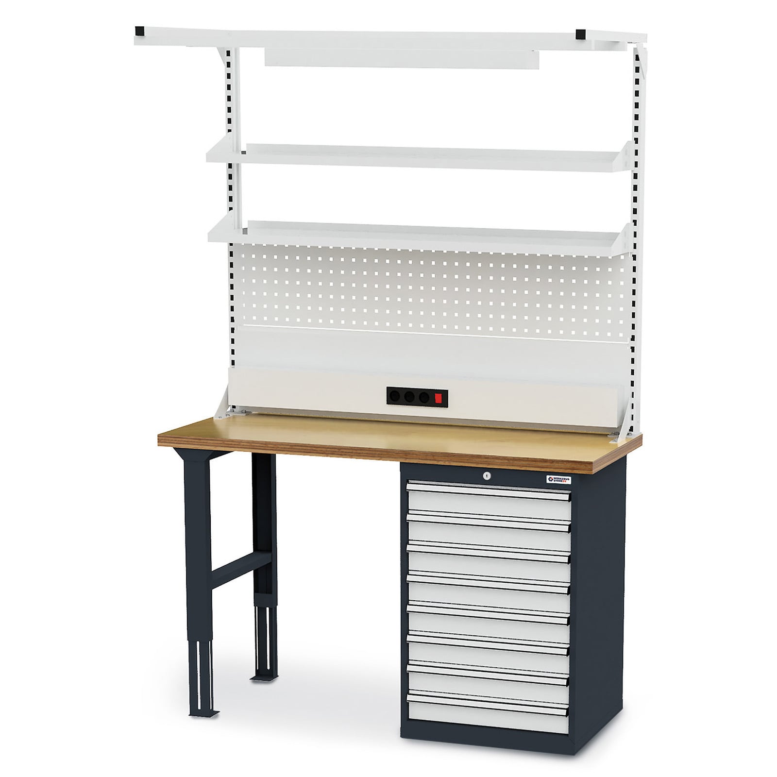WS24 Reihenwerkbank mit Werkbankaufbau B x H 1.500 x 2210 mm - WS24-100275