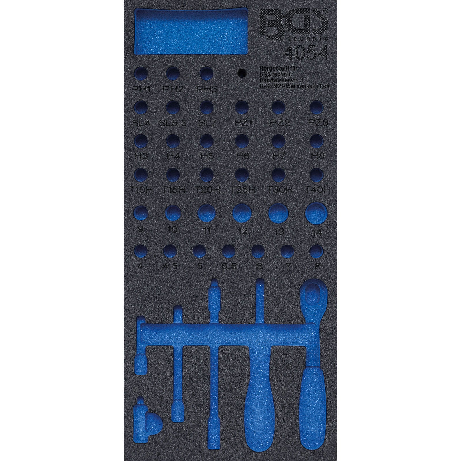 BGS Werkstattwageneinlage 1/3 leer für Art. 4054 - 4054-1