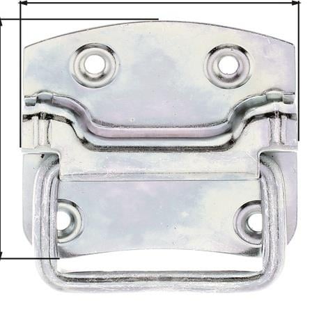 GAH Alberts Kistengriff H.74 mm B.80 mm STA galv. gelb verz. Anz. Löcher 4 - 347505