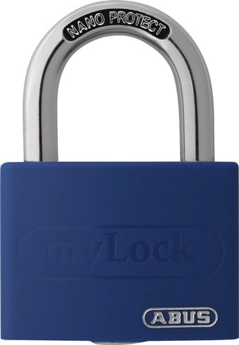 ABUS Zylindervorhangschloss T65AL/40 blau gl.Schlosskörper-B.43mm Alu.gl. - 49933 3