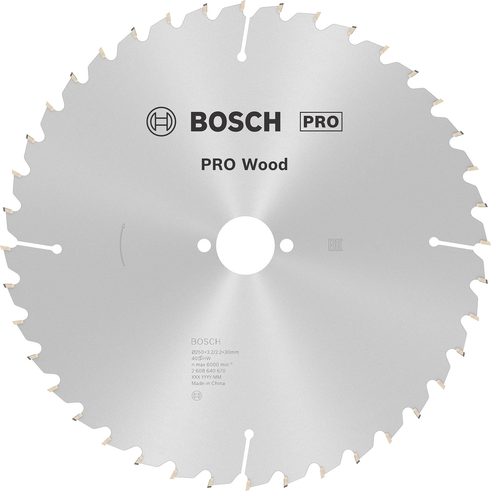 Bosch PRO Wood Kreissägeblatt 250 x 3,2 x 30 mm - 2608640670