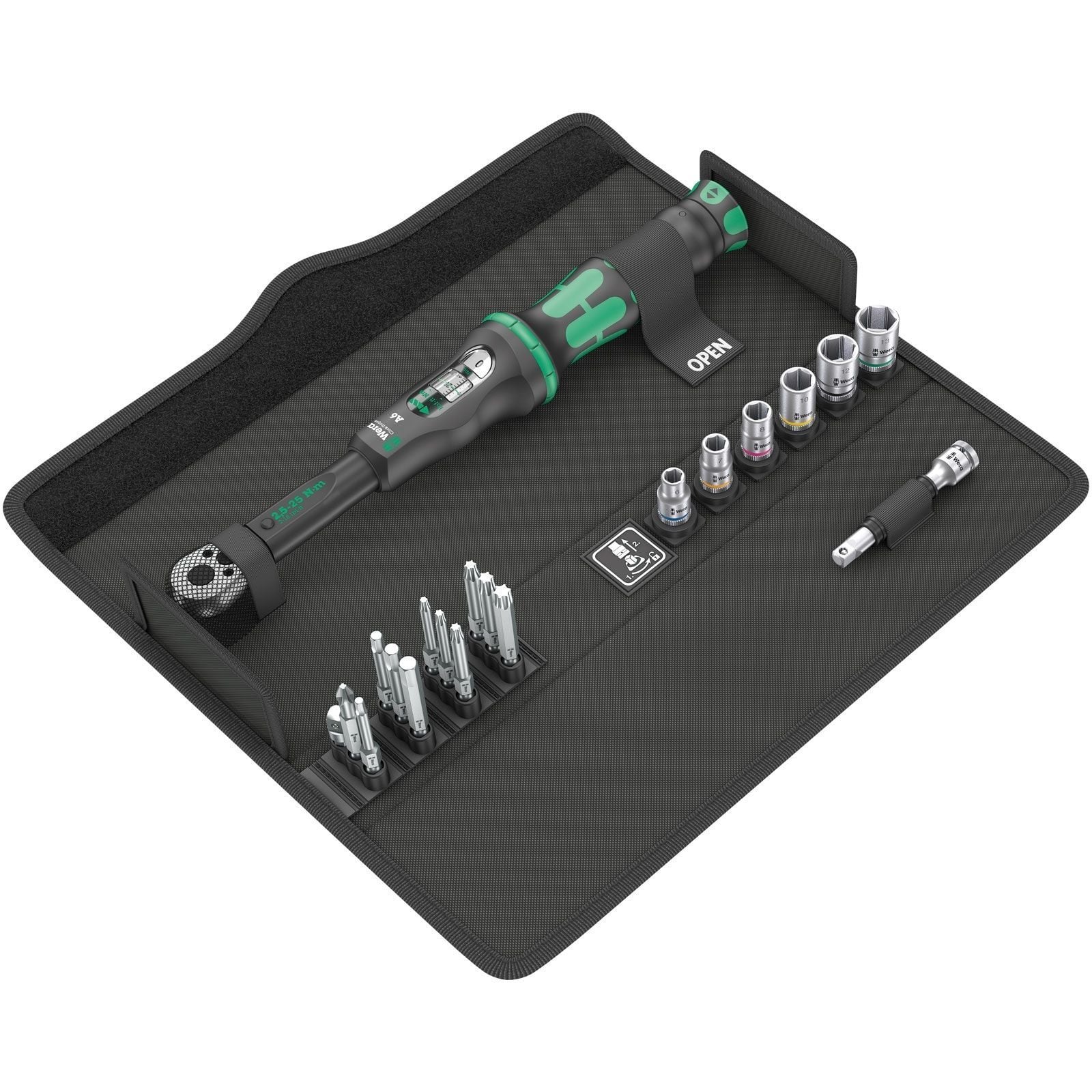Wera Click-Torque A6 in textiler Box mit Bits + Nüssen Set 20tlg. - 130110