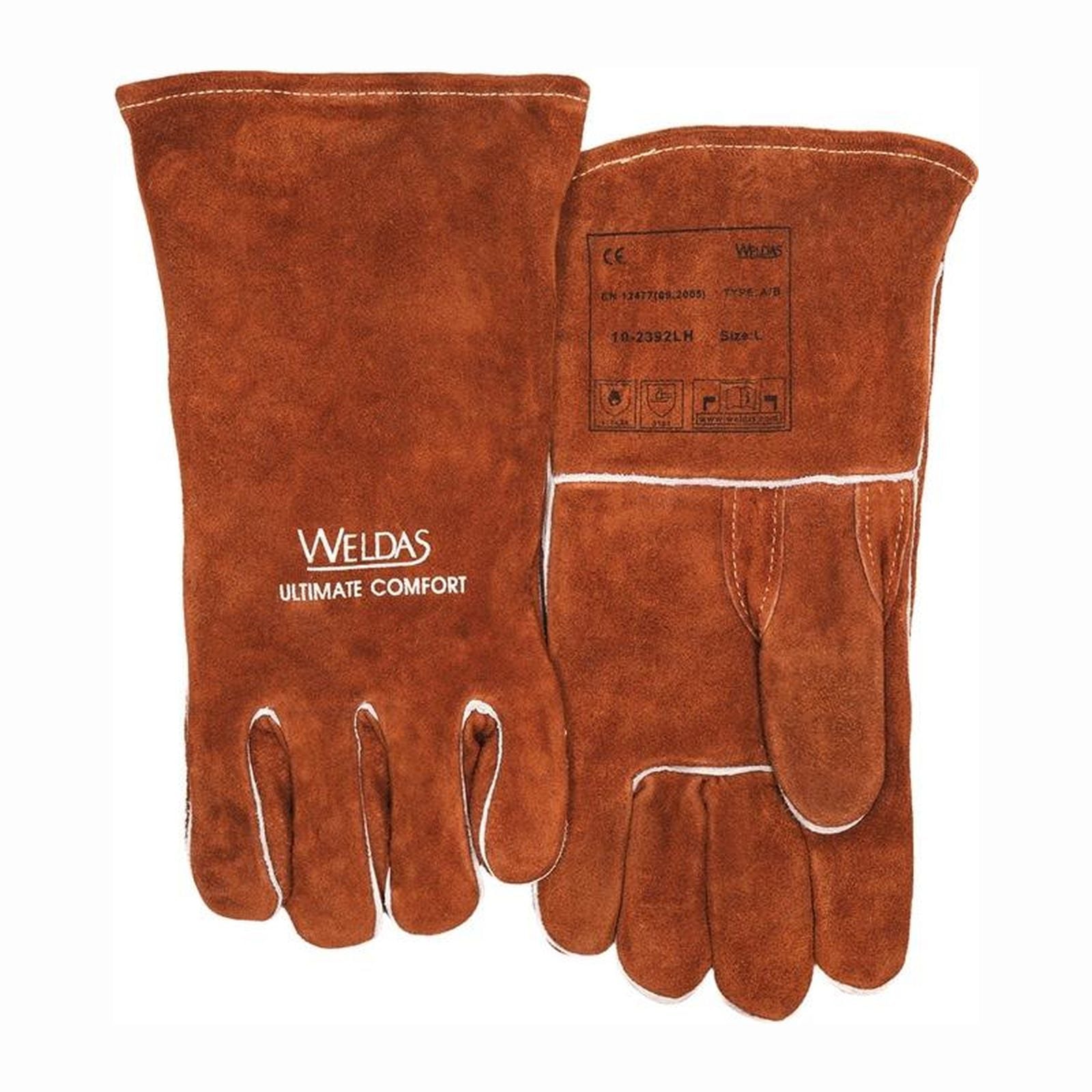 Weldas Schweißerhandschuhe braun EN 388 EN 12477 PSA II Gr. XL (9,5) - 10-2392-XL