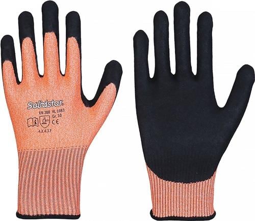 LEIPOLD Schnittschutzhandschuhe Solidstar 1683 orange / schwarz Gr. 10 - 1683-3