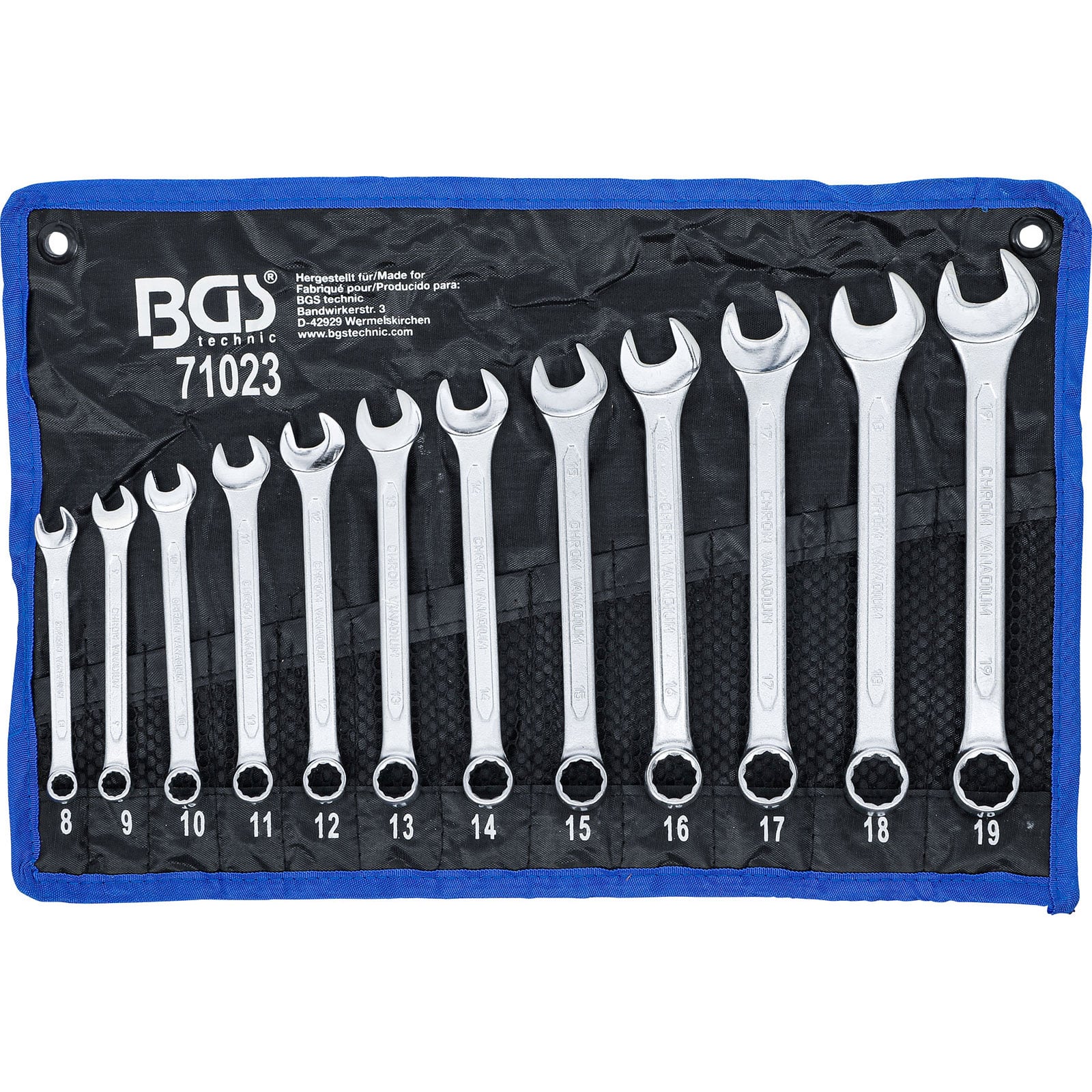 BGS Maul-Ringschlüssel-Satz SW 8 - 19 mm 12tlg. - 71023