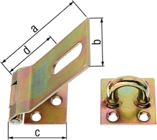 GAH Alberts Sicherheits-Überfalle L.85x38mm B.37mm STA galv. gelb verz. - 348359