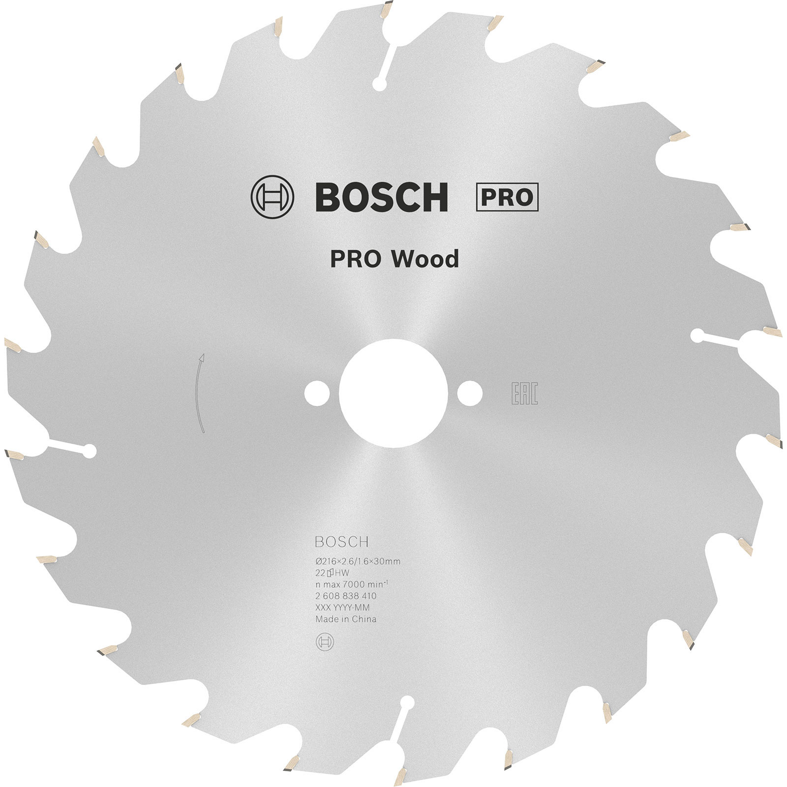 Bosch PRO Wood Kreissägeblatt 216 x 2,6 x 30 mm - 2608838410