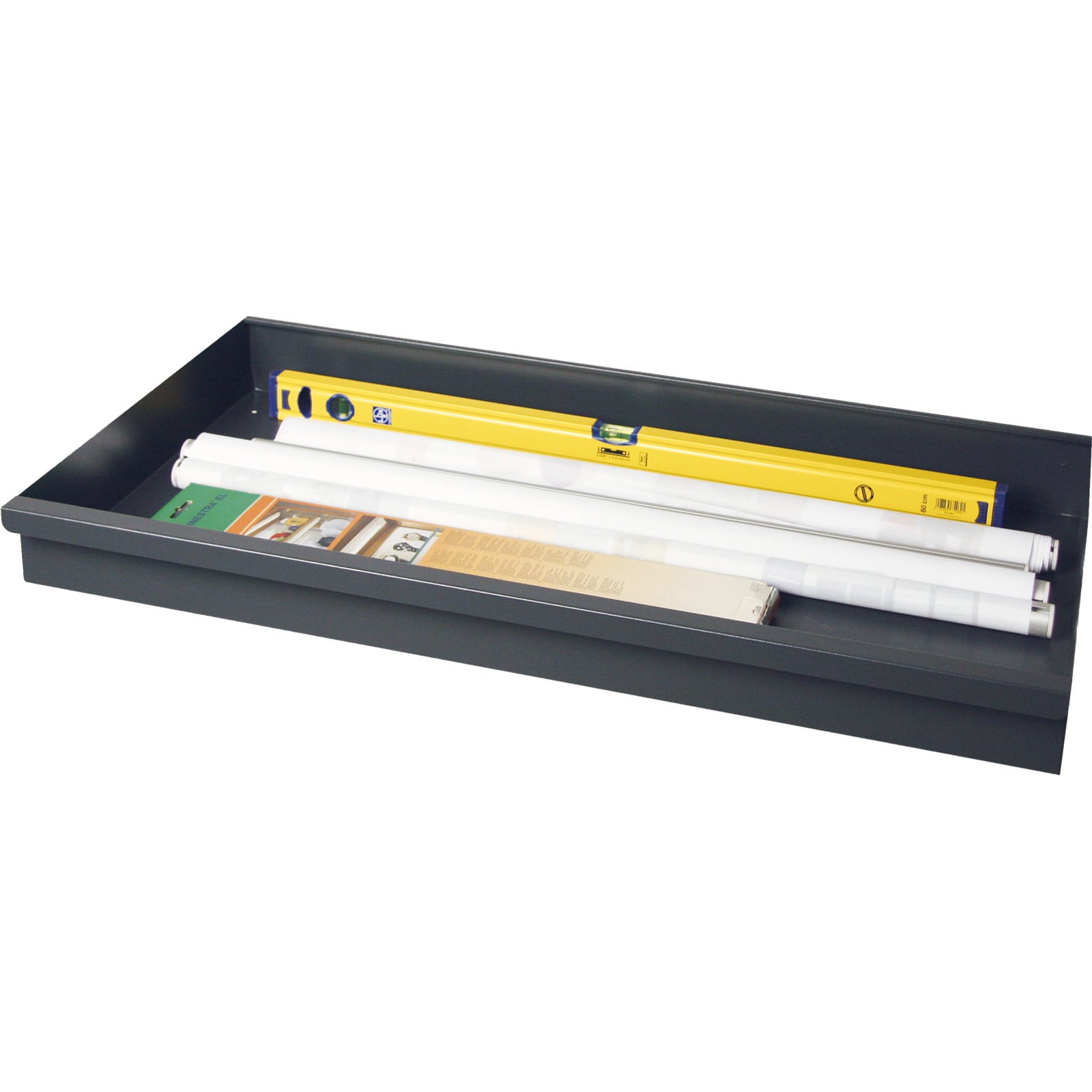 Stumpf Einzelschublade Serie 3000 anthrazitgrau 100 mm hoch durchgehend - 3000301