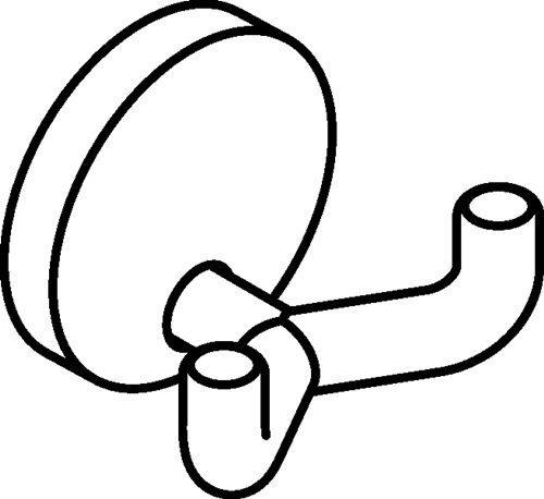 HEWI Doppelhaken doppelt 43,5 mm Polyamid