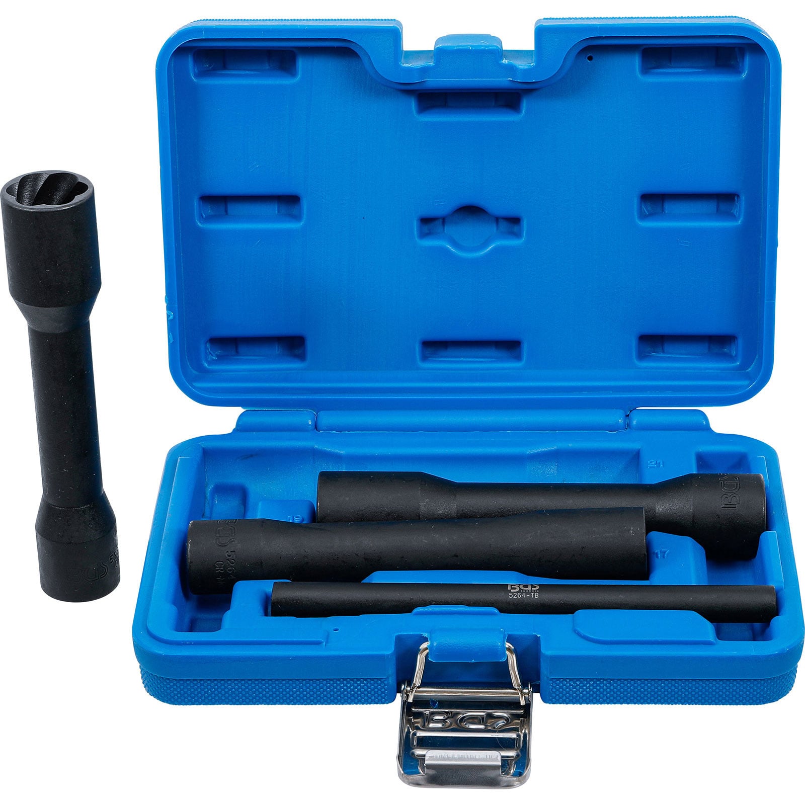 BGS Spiral-Profil-Steckschlüssel-Satz / Schraubenausdreher, tief Antrieb Innenvierkant 12,5 mm (1/2") SW 17 -21 mm 4tlg. - 5264