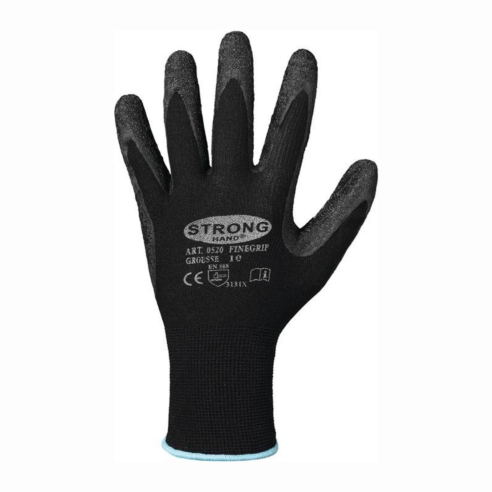 STRONGHAND Handschuhe Finegrip schwarz EN 388 PSA II Gr. 12 - 0520-12H