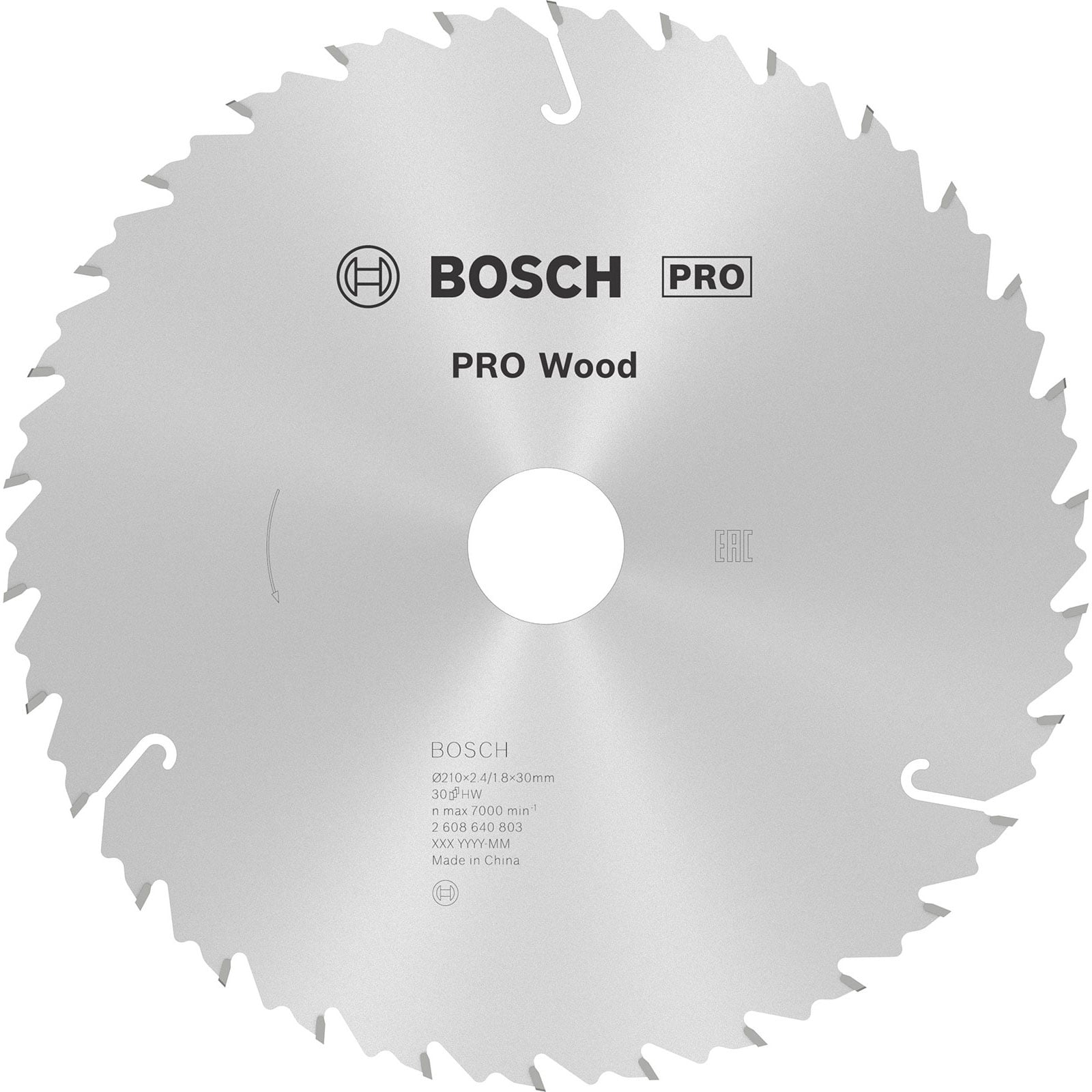 Bosch PRO Wood Kreissägeblatt 210 x 2,4 x 30 mm - 2608640803