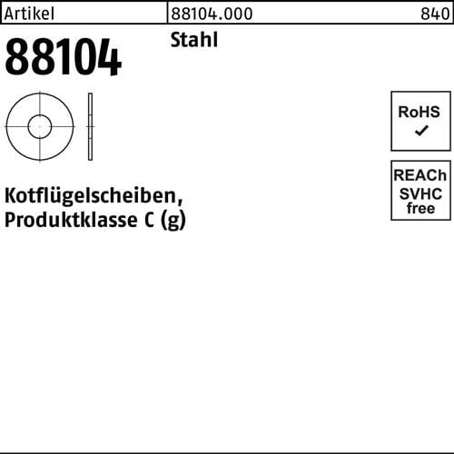 Kotflügelscheibe R 88104 6,4x20x1,5 Stahl 200 Stück