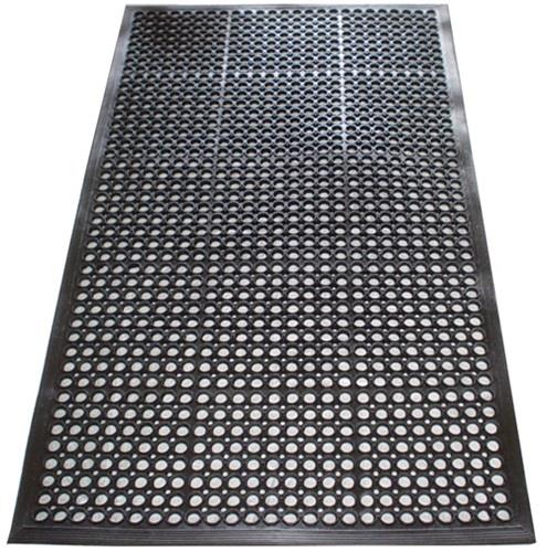 Fußmatte offene Ringe schwarz Gum.L1500xB900xS10mm - 3561903 Fußmatte offene Ringe schwarz Gum.L1500xB900xS10mm - 3561903