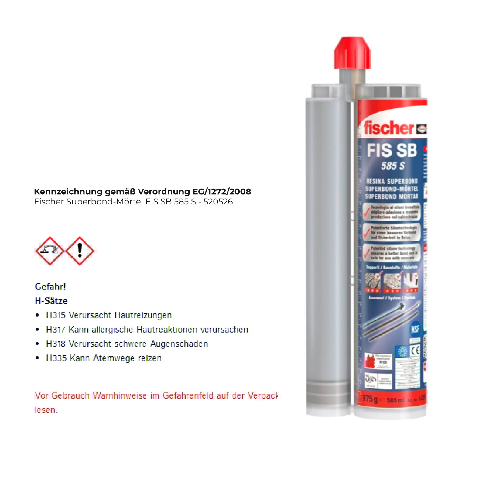 Fischer Superbond-Mörtel FIS SB 585 S - 520526