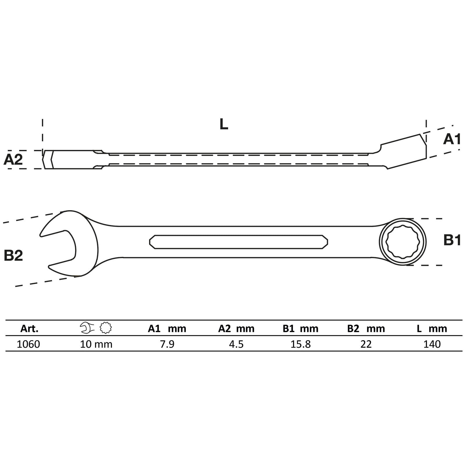 BGS Maul-Ringschlüssel SW 10 mm - 1060