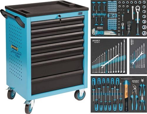 Hazet Wkz.wagen B781xT498xH1037mm 480 kg 7 Schubl.147-tlg.Stahlbl - 178N-7/147