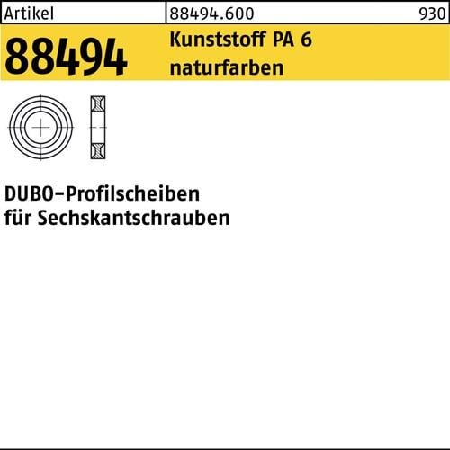 Profilscheibe R 88494 f.6-ktschrauben 222 - M27x 8,5 PA 6 natur 25St. DUBO