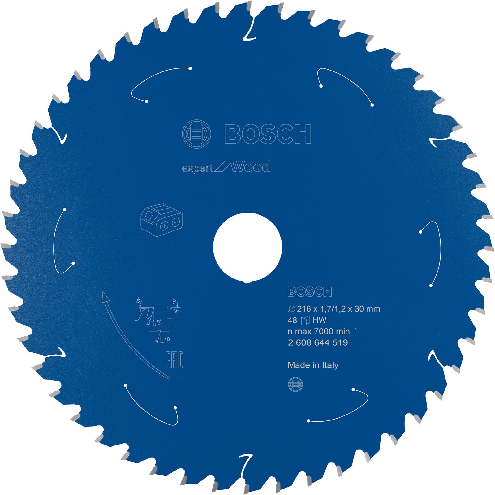 Bosch Kreissägeblatt Expert for Wood für Akku-Gehrungssägen 216 x 1,7 x 30 mm 48 - 2608644519