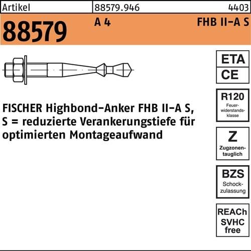 Highbond-Anker R 88579 M10x 60/20 A 4 10 Stück FISCHER