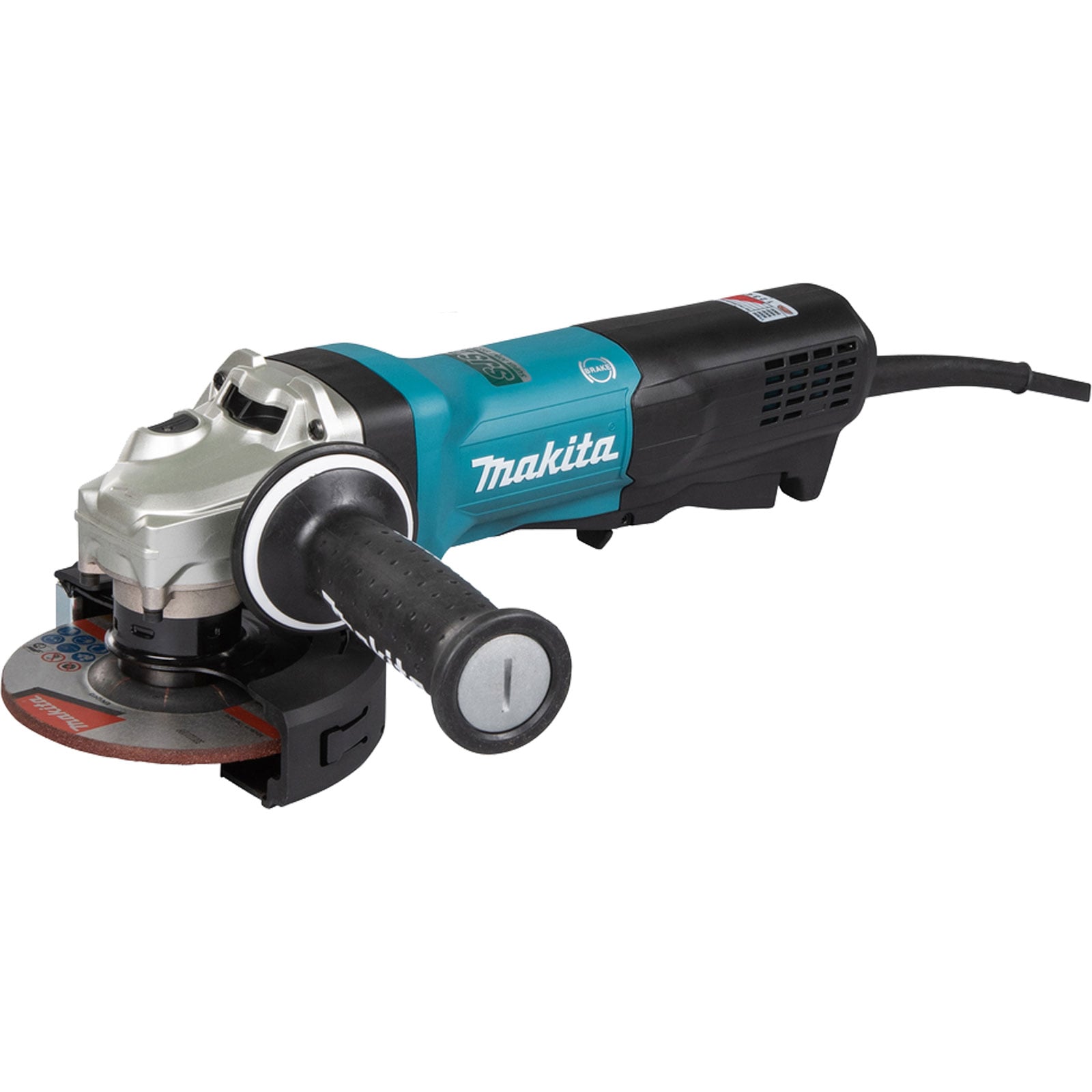Makita GA5093X01 Winkelschleifer Ø 125 mm 1.900 W mit Bremse Paddelschalter und Elektronik
