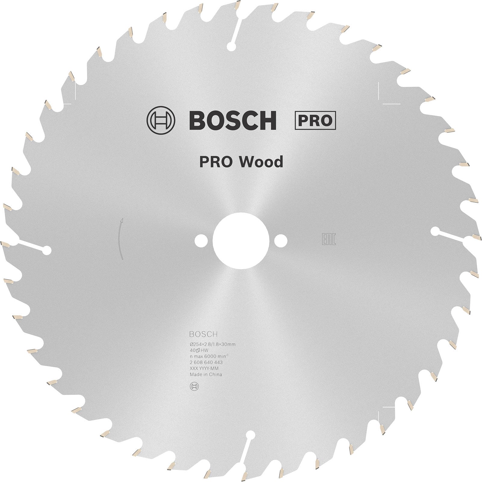 Bosch PRO Wood Kreissägeblatt 254 x 2,8 x 30 mm - 2608640443