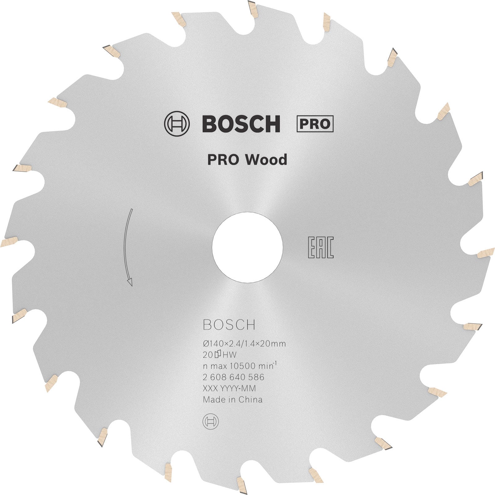 Bosch PRO Wood Kreissägeblatt 140 x 2,4 x 20 mm - 2608640586