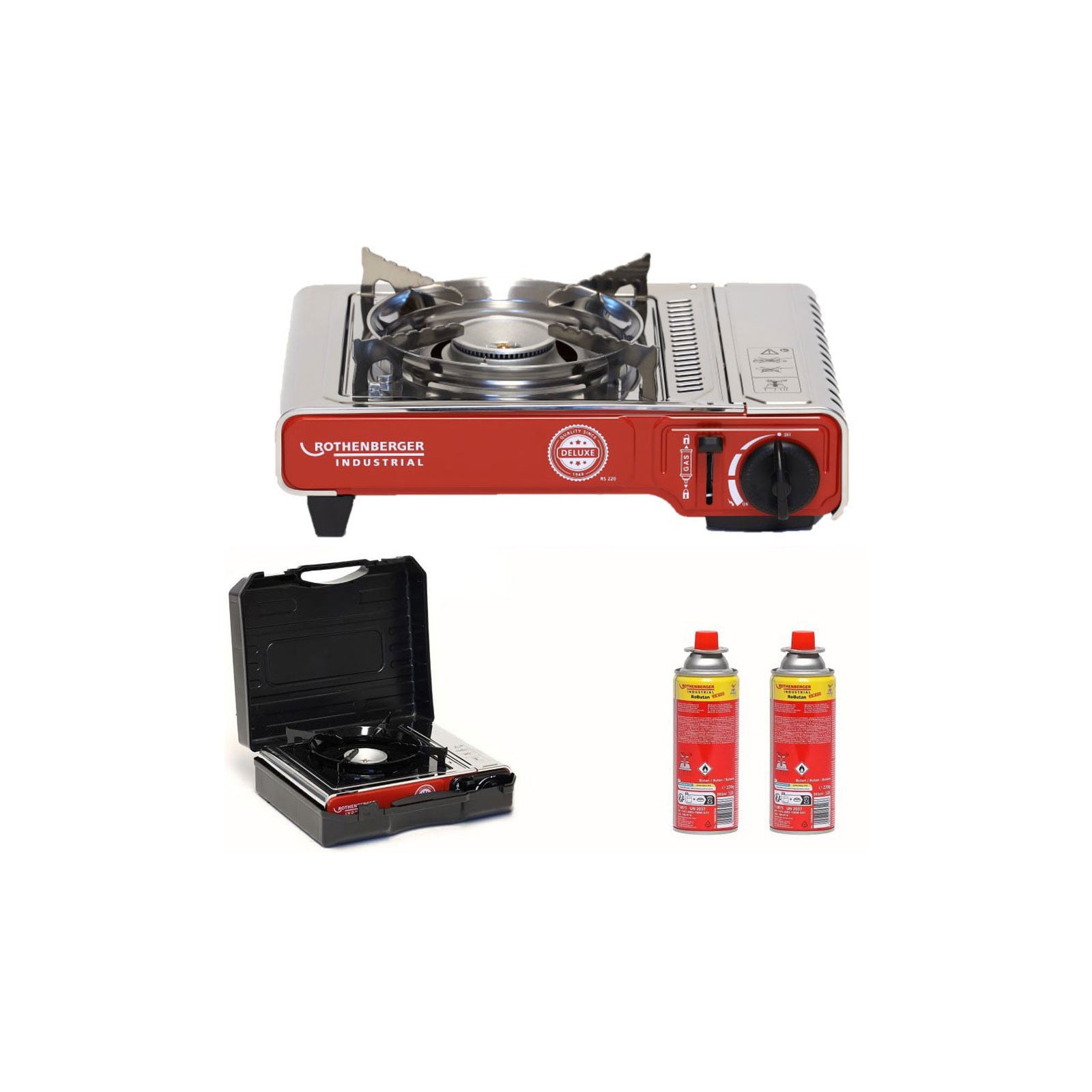 ROTHENBERGER Industrial Campingkocher 2,2 kW Deluxe RS 220 inkl. 2x RoButan 220 gr. - 1500004233