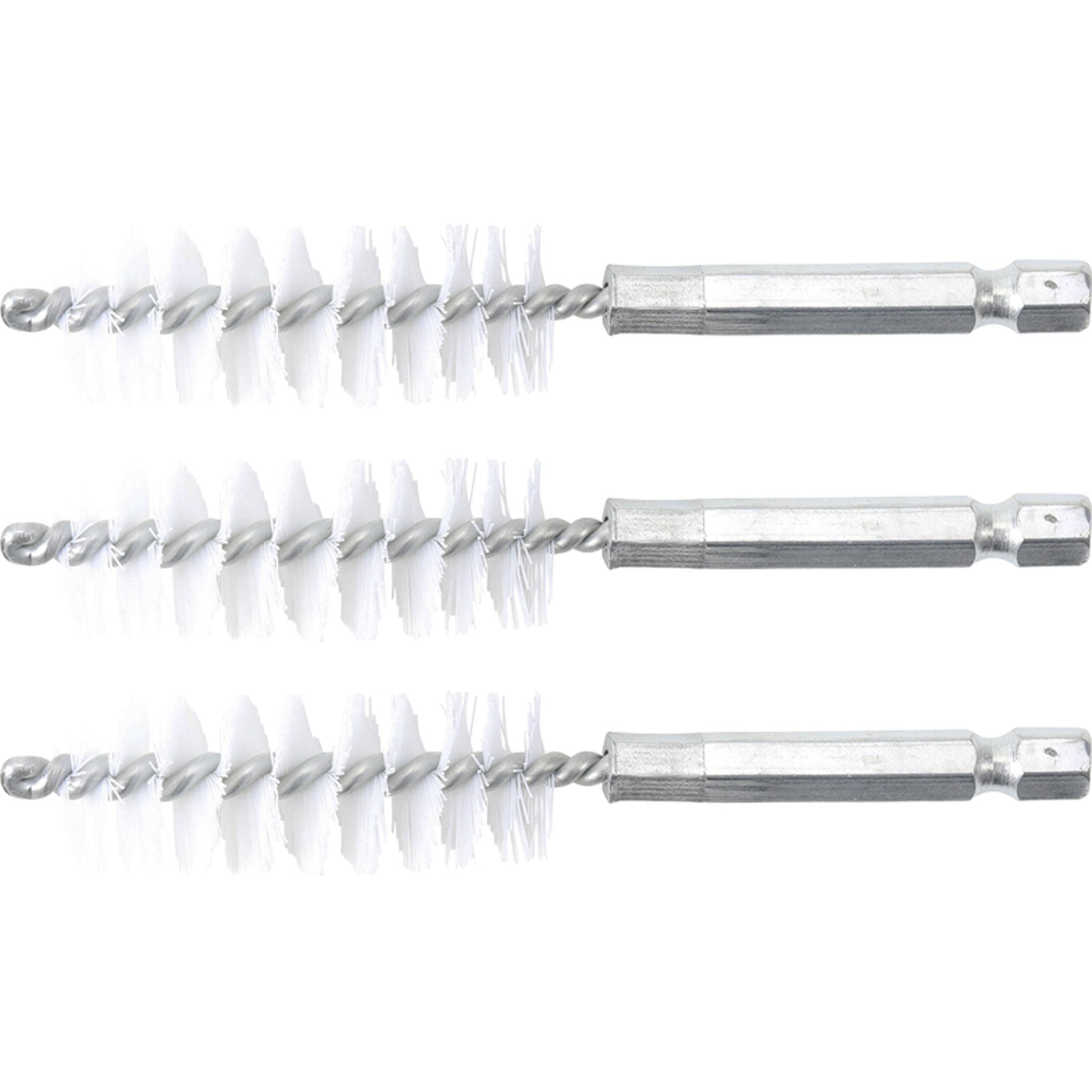 BGS Nylonbürste 17 mm Antrieb Außensechskant 6,3 mm (1/4") 3tlg. - 3078-17-N