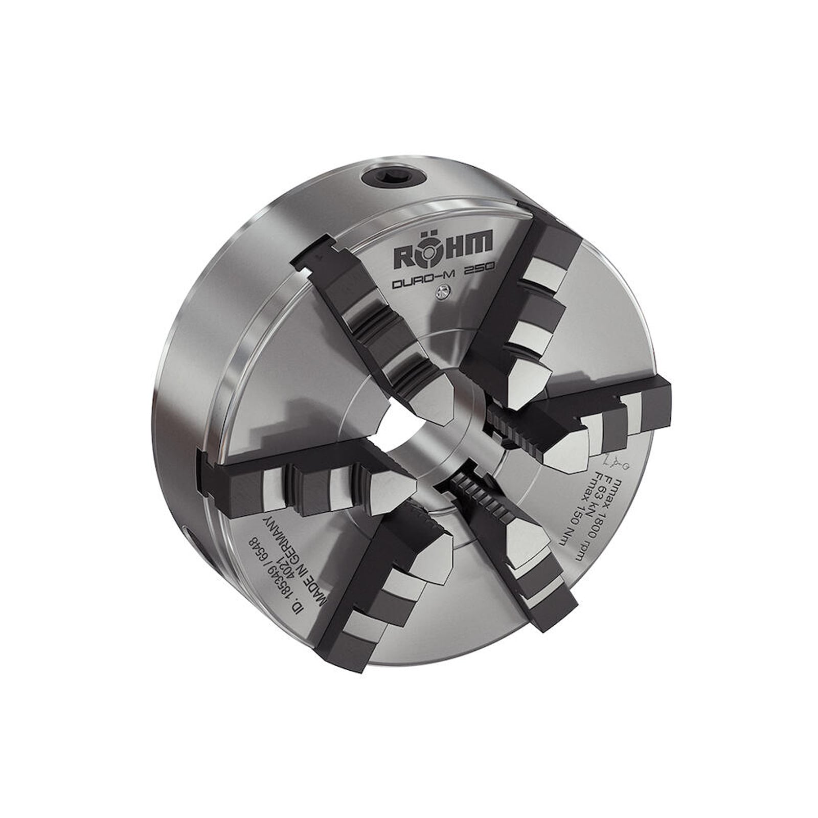 Röhm Planspiralfutter Duro-M 160/6 Zylindrische Aufnahme (DIN 6350 Form A) Bohr- und Drehbacken - 185347