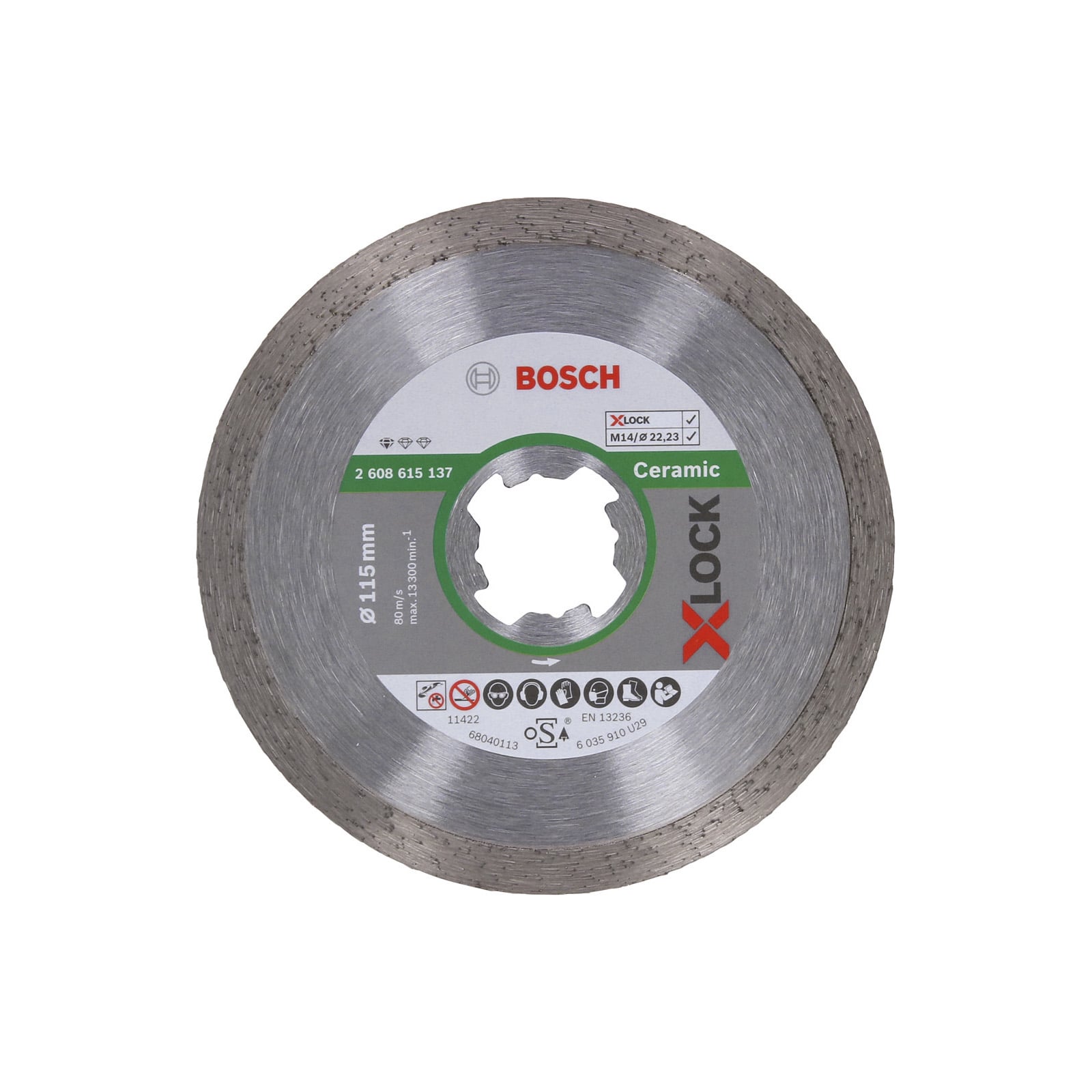 Bosch X-LOCK Diamanttrennscheibe Standard for Ceramic 115 x 22,23 x 1,6 x 7 mm - 2608615137